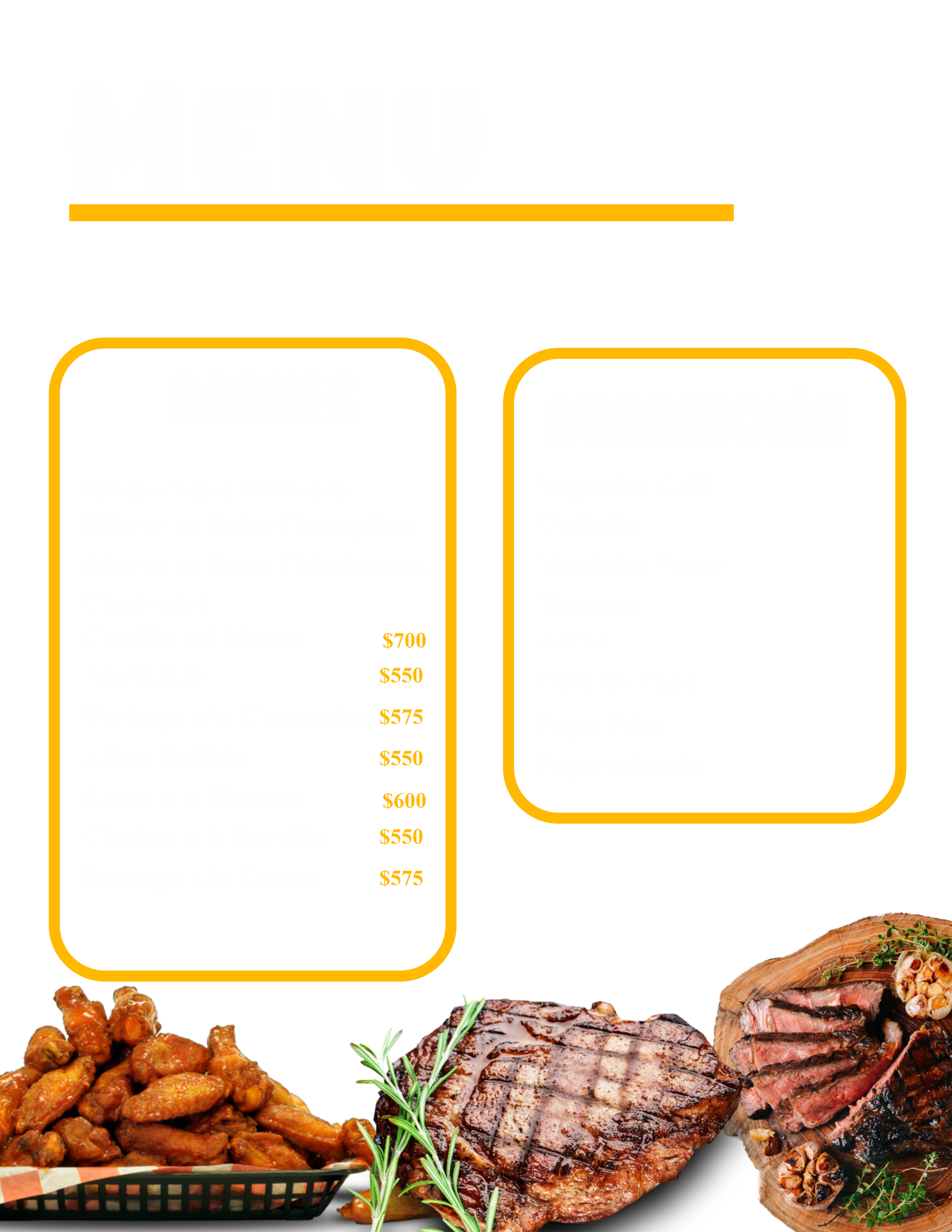 Carnes y Guarniciones