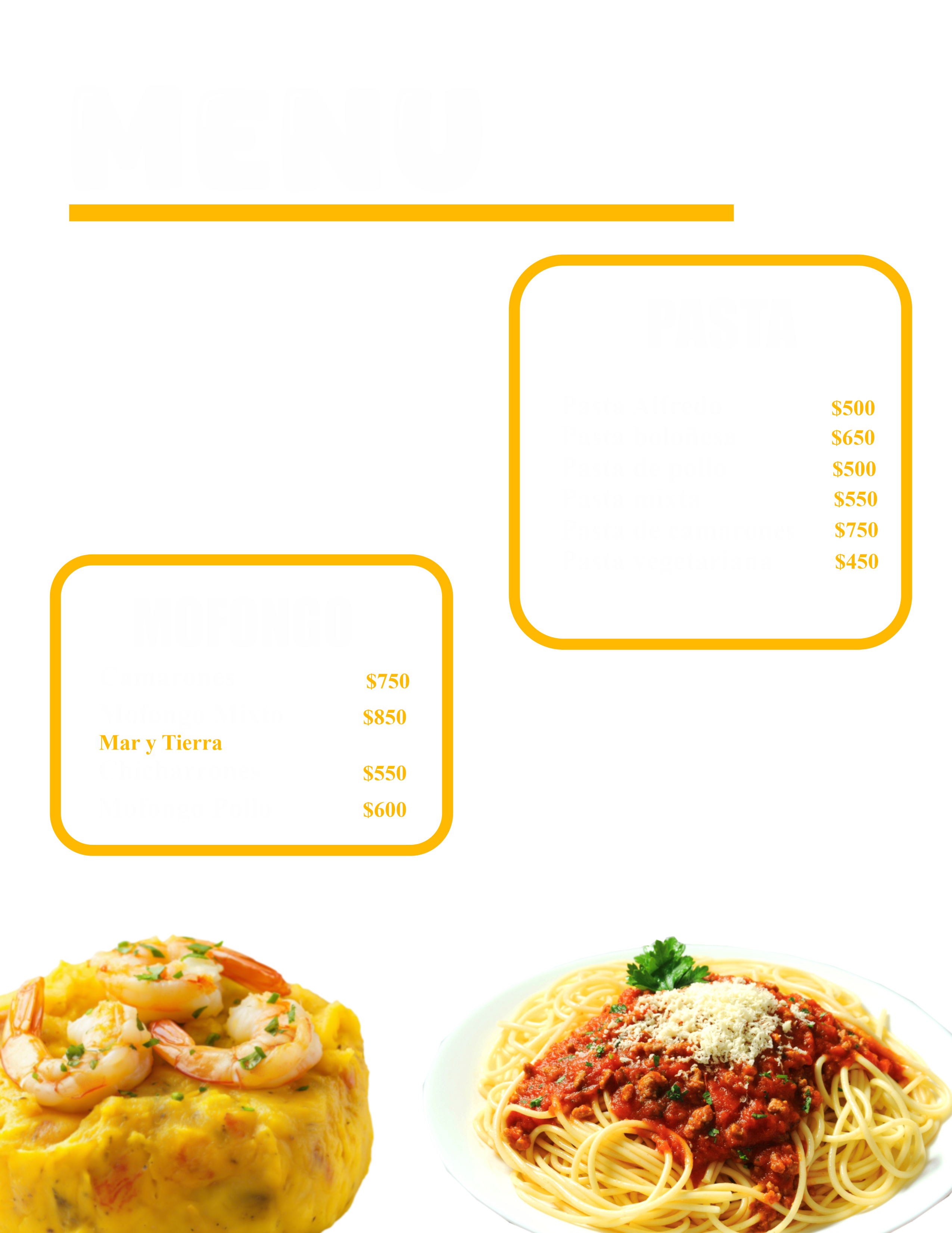 Mofongo y Pasta