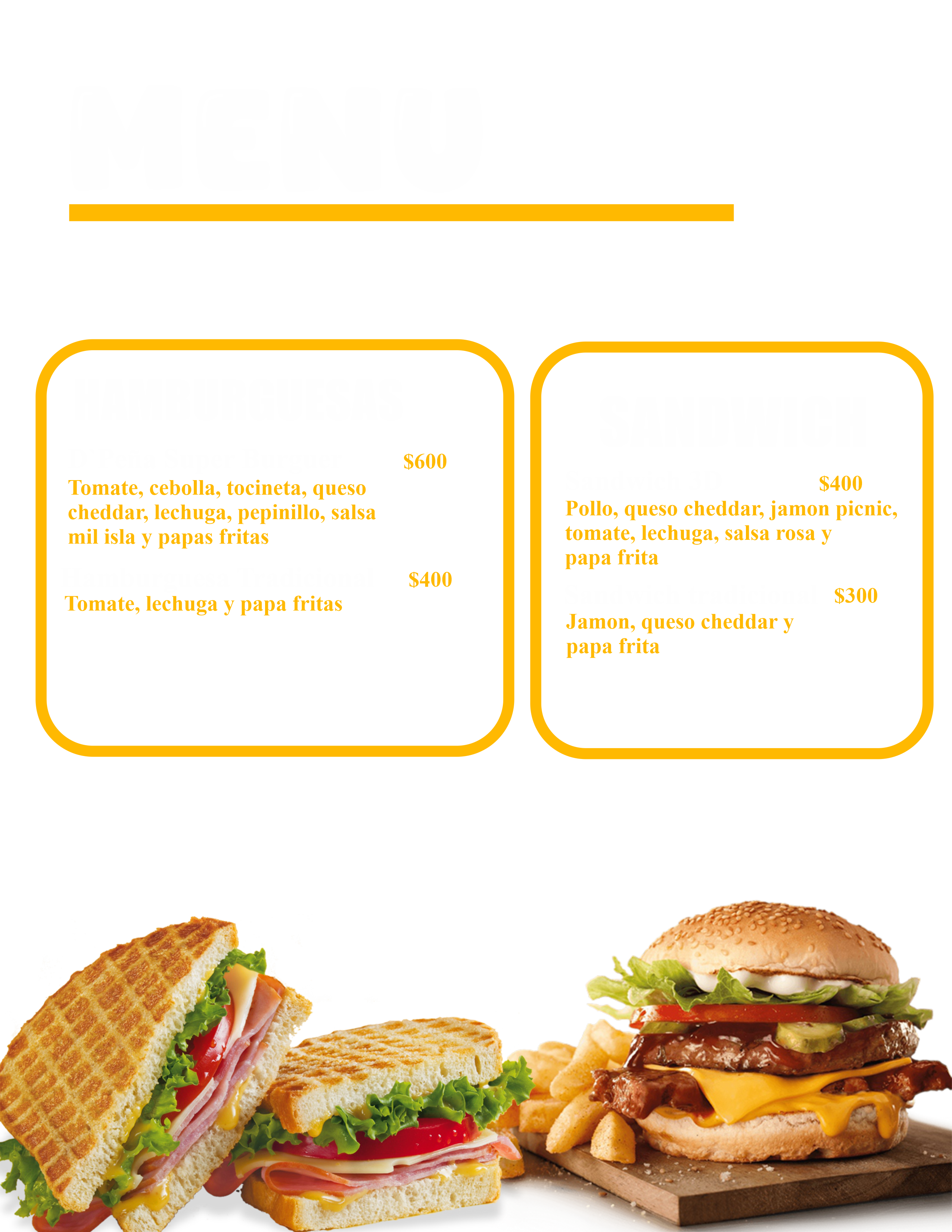 Hamburguesas y Sandwich